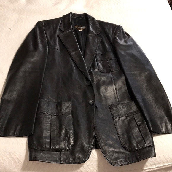 Suits & Blazers Black Leather Sport Coat Vintage 230 Years Old Rarely